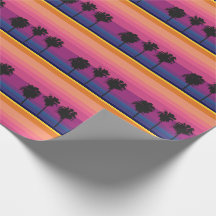 Vibrant sunset & palm trees wrapping paper