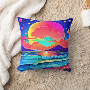 Vibrant Sunset Seascape Cushion