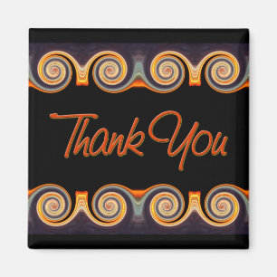 Vibrant Sunset Swirl Thank You Magnet