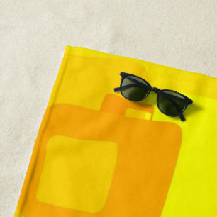 Vibrant Sunshine Flow – Modern Abstract Art Shapes Beach Towel