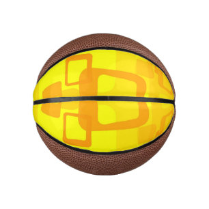 Vibrant Sunshine Flow – Modern Abstract Art Shapes Mini Basketball