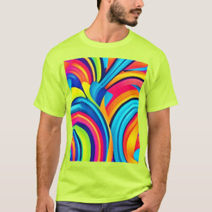 Vibrant Swirl Abstract Art T-Shirt