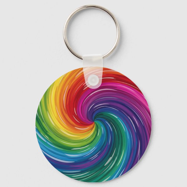  Vibrant Swirl Abstract Print Key Ring (Front)