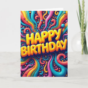 Vibrant Swirl Birthday Card