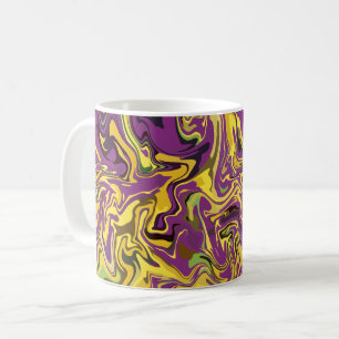Vibrant Swirl Design with Yellow & Purple Tones Coffee Mug
