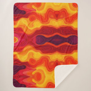 Vibrant Swirl Pattern Sherpa Blanket