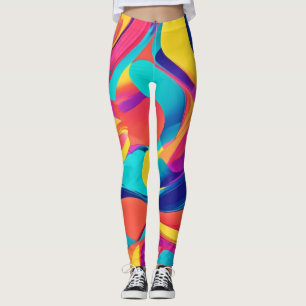 Vibrant Swirling Abstract Art Leggings