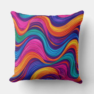 Vibrant Swirling Abstract Texture Cushion