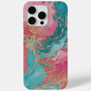 Vibrant Swirling Colours with Gold Accents iPhone 15 Pro Max Case