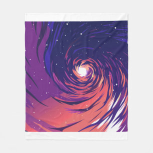 Vibrant Swirling Galaxy with Bright Center Fleece Blanket