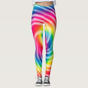 Vibrant Swirling Tie Dye Leggings