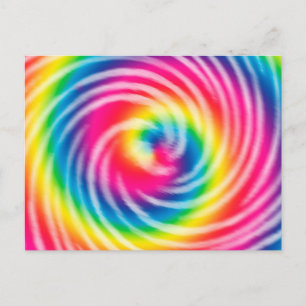 Vibrant Swirling Tie Dye Postcard