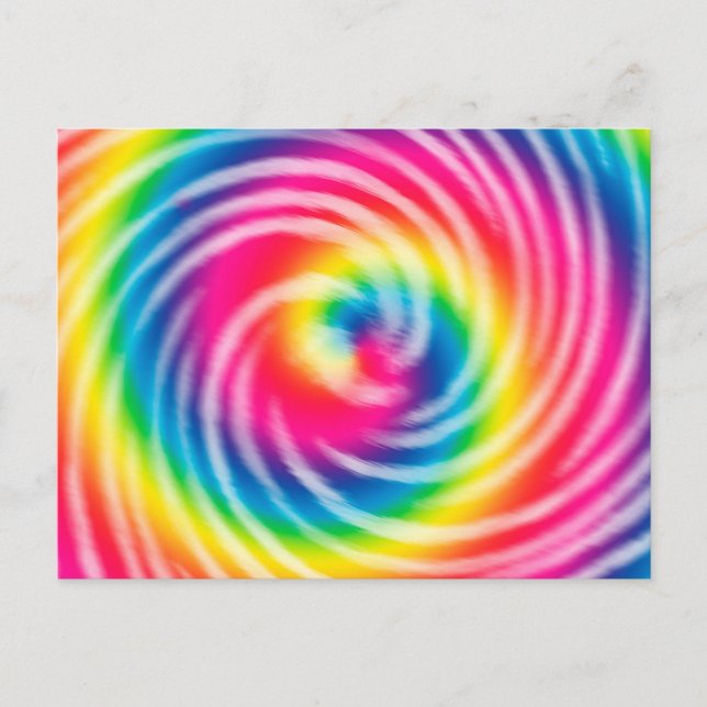 Vibrant Swirling Tie Dye Postcard (Front)
