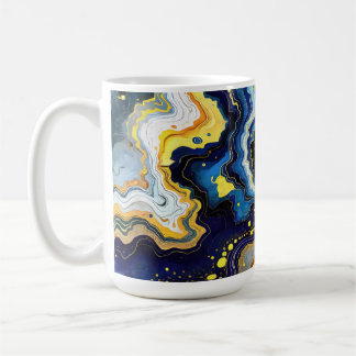 Vibrant Swirls of Blue and Gold 1 Coffee Mug