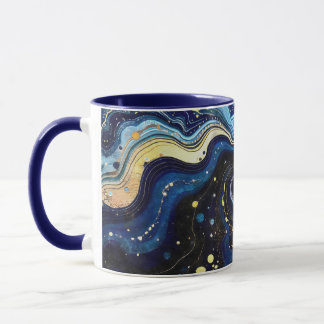 Vibrant Swirls of Blue and Gold 3 Mug