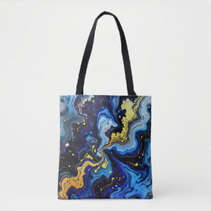 Vibrant Swirls of Blue and Gold 4 Tote Bag