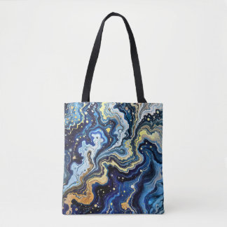 Vibrant Swirls of Blue and Gold 5 Tote Bag