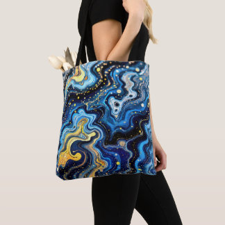 Vibrant Swirls of Blue and Gold 6 Tote Bag