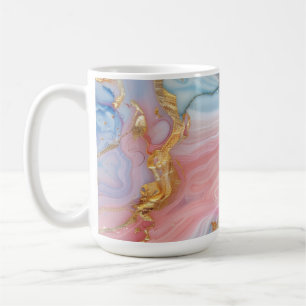 Vibrant Swirls of Blue, Pink and Purple with Gold Coffee Mug