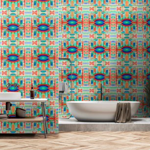Vibrant Symmetry Geo-Abstract Panel Wallpaper