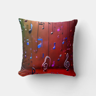 Vibrant Symphony: Multi-Colour Art Music Design Cushion