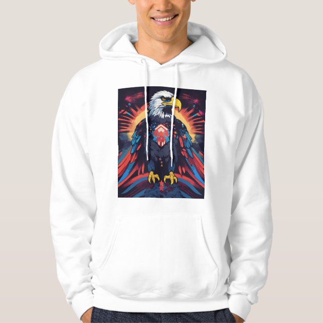  vibrant t-shirt design featuring an American eagl Hoodie (Front)