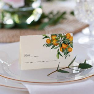 Vibrant Tangerine Citrus Orange Blossom Wedding Business Card