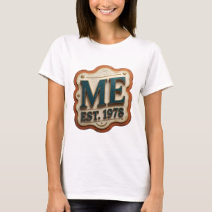 Vibrant Teal ME EST 1978 Print T-Shirt