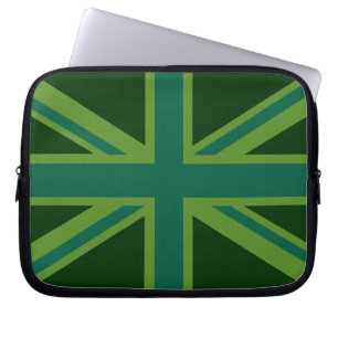 Vibrant Teal Union Jack Laptop Sleeve