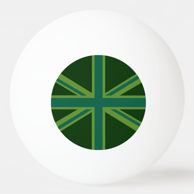 Vibrant Teal Union Jack Ping Pong Ball (Front)