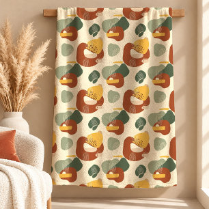 Vibrant Terracotta Copper Boho Blanket Design