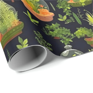 Vibrant Terrarium Decoupage Wrapping Paper