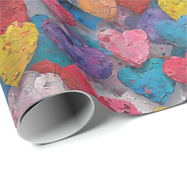 Vibrant Textured Hearts Gift Wrap – Bold Love (Roll Corner)