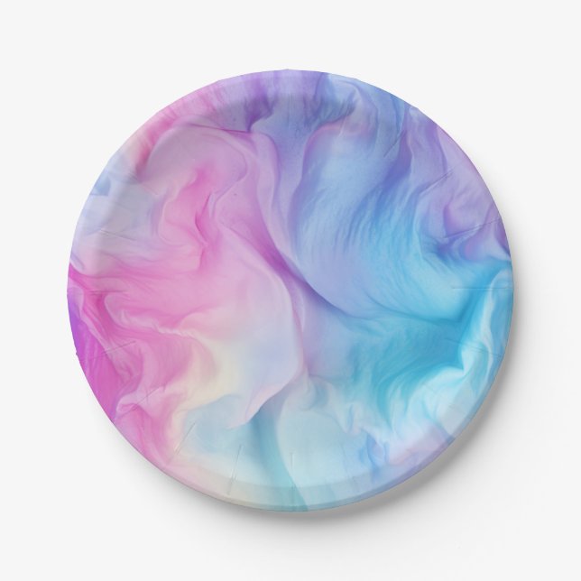 Vibrant Tie Dye Paper Plates for Parties (Front)