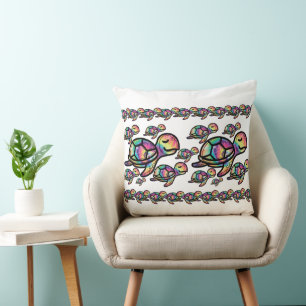 Vibrant Tie Dye Sea Turtle Cushion