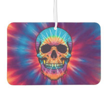 Vibrant Tie-Dye Skull Air Freshener