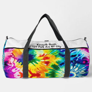 Vibrant Tie Dye Sport Kit Monogram Personalised Duffle Bag