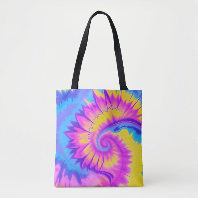 Vibrant Tie-Dye Tote Bag (Front)
