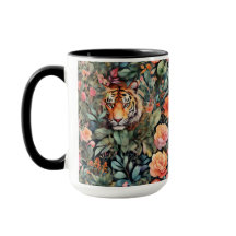 Vibrant tigers, flowers and foliage