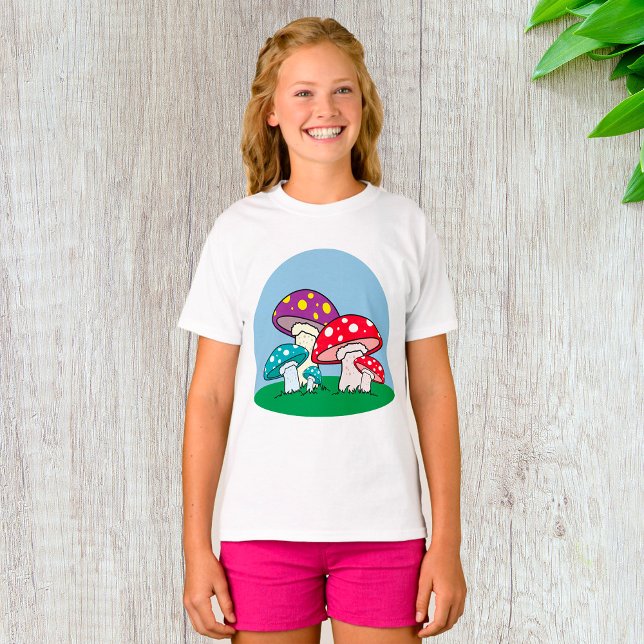 Vibrant Toadstool Mushroom Garden T-Shirt (Creator Uploaded)