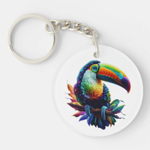 Vibrant Toucan Bird – Tropical Nature Art Key Ring