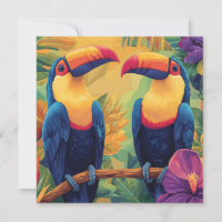 Vibrant Toucan PaintingTropical Birds in Paradise
