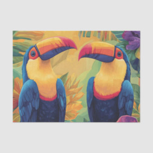 Vibrant Toucan PaintingTropical Birds in Paradise Tissue Paper