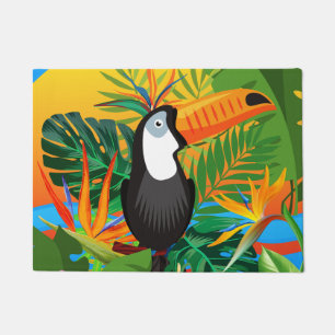 Vibrant Toucan Tropical Rainforest Doormat