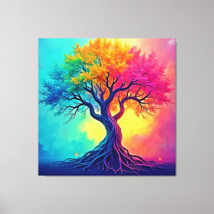 Vibrant Tree of Life: Roots of Hope Canvas Print