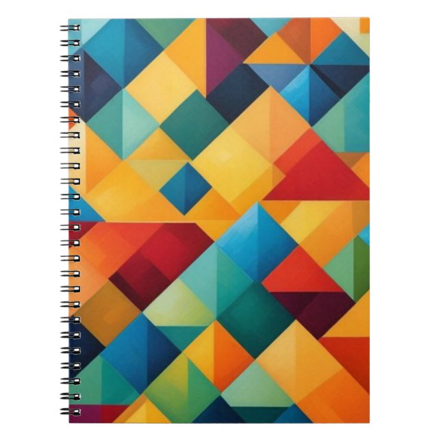 Vibrant Triangular Geometric Artwork Notebook (Front)