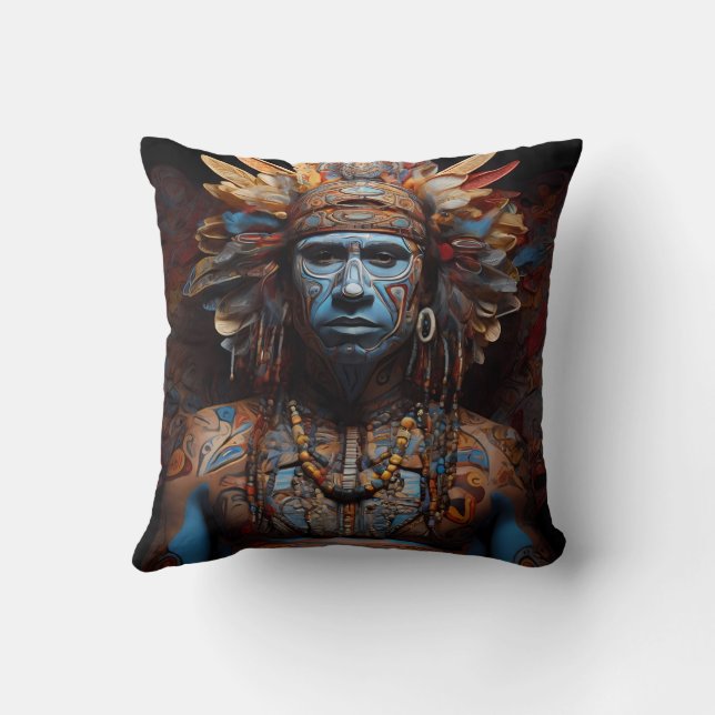 Vibrant Tribal Fusion Art Cushion (Back)