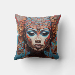 Vibrant Tribal Fusion Art Cushion