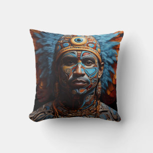 Vibrant Tribal Fusion Art Cushion