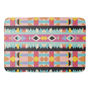 Vibrant Tribal-Inspired Design Pattern mix Bath Mat